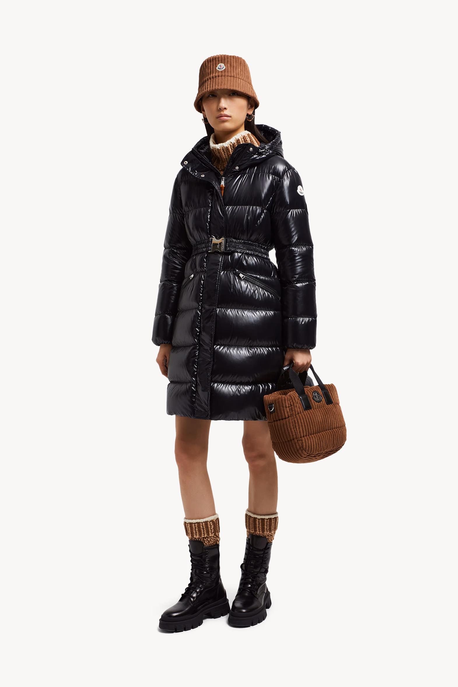 Doudoune longue à capuche Bellevue Noir Moncler 0
